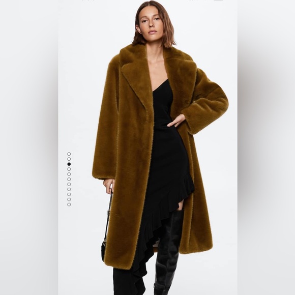 Mango Faux Fur Coat - Picture 2 of 9